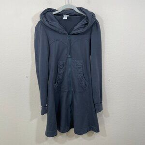 PRAIRIE UNDERGROUND XS‎ Long Cloak Hoodie Duster Gray Organic Cotton Excellent